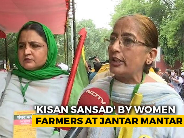 All-Women "Kisan Sansad" At Jantar Mantar In Protest Against Farm Laws