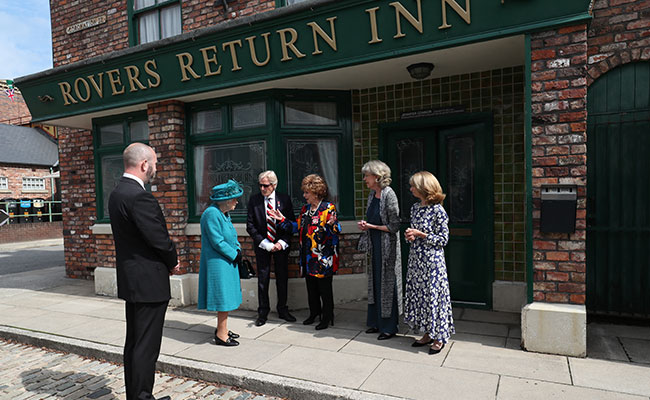 Queen Elizabeth Treads Cobbles On Set Of Longest-Running Soap