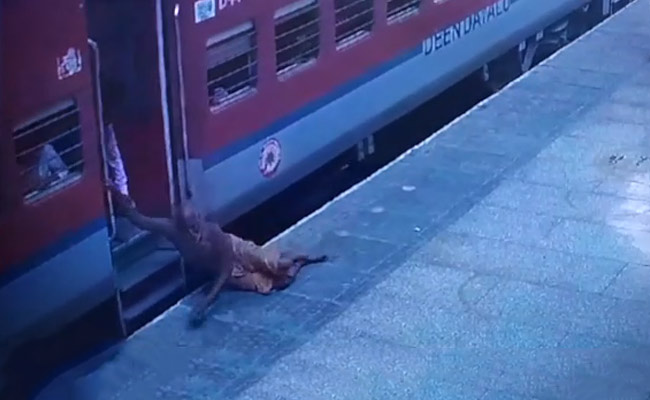 On Camera, Cops Save Man From Falling Under Train At Ghaziabad Station