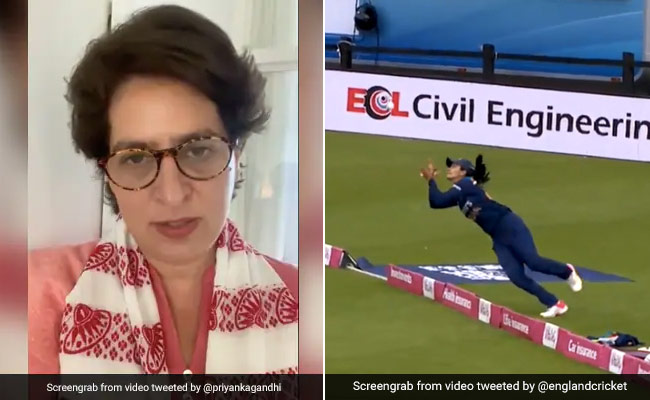 'गजब का, महिलाएं ही सबसे अच्छी होती हैं.' हरलीन देओल के कैच को देखकर प्रियंका गांधी ने ऐसे किया रिएक्ट