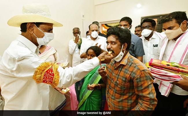 Telangana Chief Minister Inaugurates 1,320 Flats For Poor