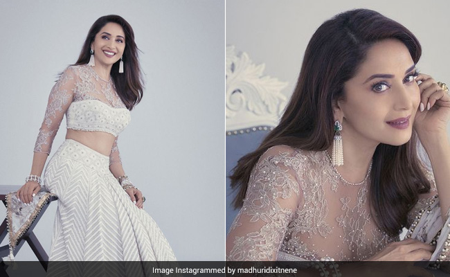 Madhuri Dixit Looks Dreamy As Can Be In An Ethereal White Lehenga