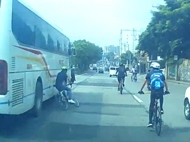 Caught On Camera: Oblivious Bicyclist Rides Straight Into Bus