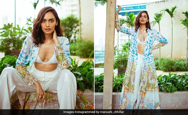 Manushi Chhillar's Bikini Co-Ords With A Flowing Printed Jacket Is The Definition Of Breezy Day Chic
