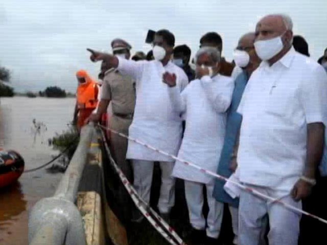 Chief Minister BS Yediyurappa Surveys Flood-Hit Areas In Karnataka