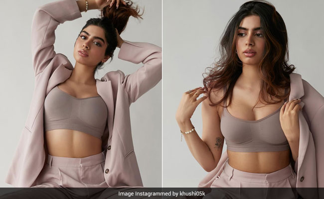Khushi Kapoor's Stylish Power Dressing Continues In A Gorgeous Monochrome Pantsuit