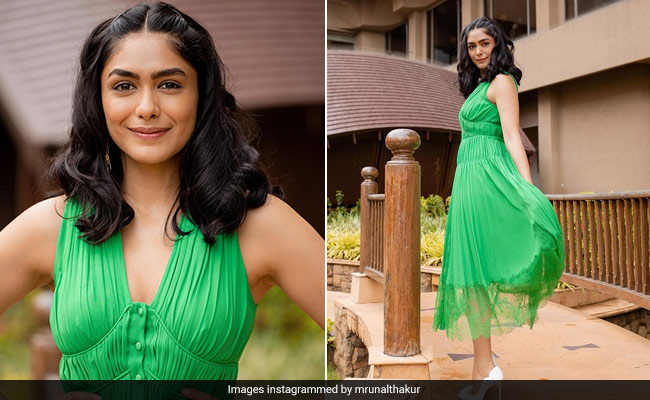 Excuse Us While We Go Absolutely Green Over Mrunal Thakur's Latest Fashion Outing