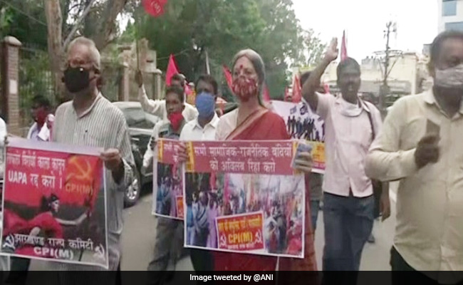 Left Parties Stage Protest In Ranchi Over Activist Stan Swamy's Death