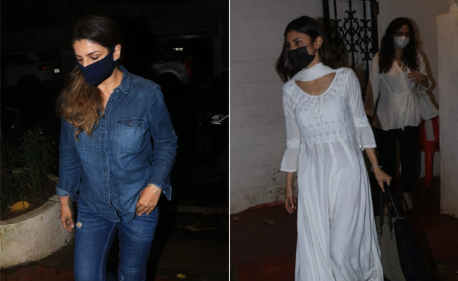Raveena Tandon, Mouni Roy And Others Visit Mandira Bedi After Husband Raj Kaushal's Death