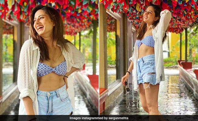 Excuse Us As We Take Notes From Sargun Mehta On How To Pair Bikini Tops Casually