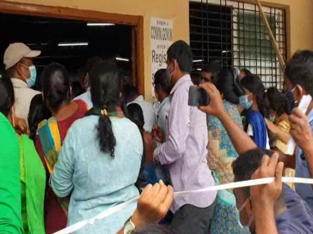 Massive Crowd At Telangana Vaccination Centre Causes Near Stampede
