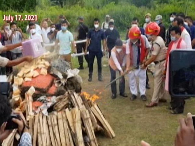 Assam Chief Minister Attends Programme On 'Seized Drugs Disposal'