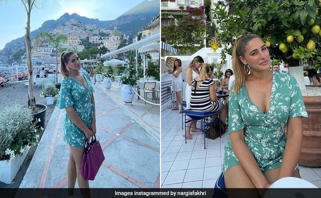 Nargis Fakhri Takes Over Italy In Style Wearing A Chic Floral Mini Dress