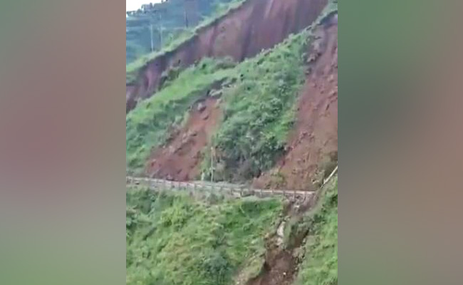 Watch Dramatic Road Collapse After Landslide In Himachal Pradesh