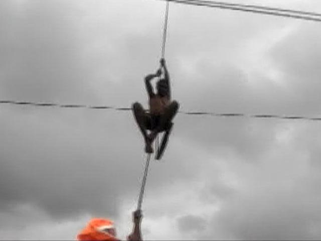 Watch: 2 Men Stuck Over Swollen River In Maharashtra, Rescued By Disaster Force