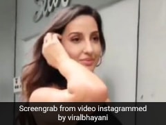 Nora Fatehi ब्लैक स्किन फिट ड्रेस में आईं नजर, अदाएं देख फैन्स के उड़े होश...Video वायरल