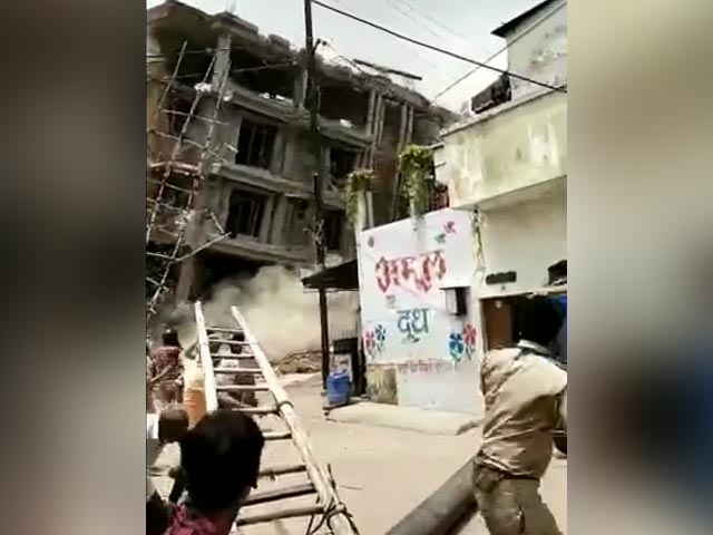 Watch: Ex-MP's Building Razed In UP, Rubble Falls On Driver, Rescued