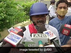 On Day 1 Of Monsson Session, RJD MLAs Wear Helmets To Bihar Assembly