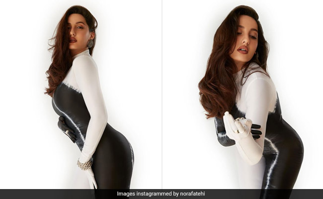 Nora Fatehi Makes Black And White More Jaw-Dropping Than Ever In A Tie-Dye Bodycon Look