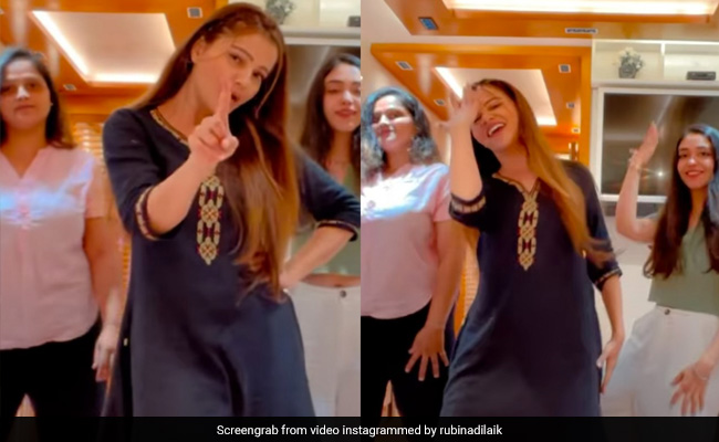 शूटिंग के बीच में ही झूम उठीं Rubina Dilaik, 'दो घूंट मुझे भी पिला दे' पर किया ताबड़तोड़ डांस
