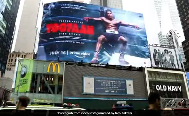<i>Toofan</i> On Times Square Billboards, A "Dream Come True" Moment For Farhan Akhtar