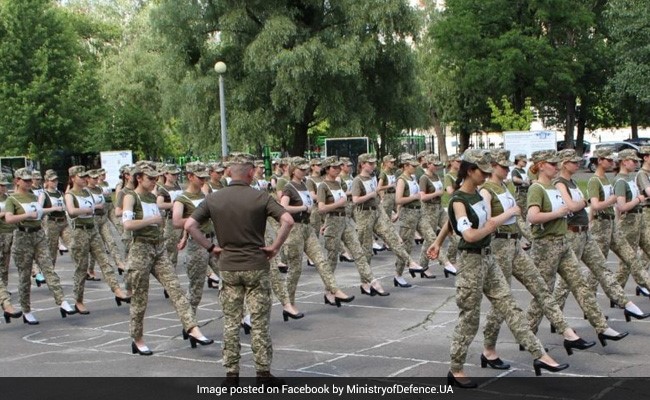 Ukraine's Women Soldiers Marching In Heels For I-Day Parade Sparks Outrage