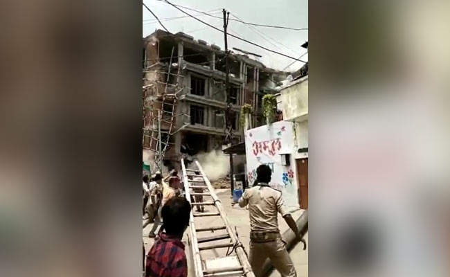 Watch: Ex-MP's Building Razed In UP, Rubble Falls On Driver, Rescued
