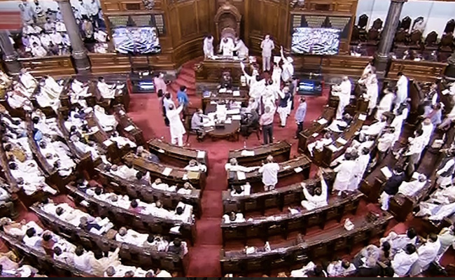 Rajya Sabha Adjourned For Day Amid Opposition Protest