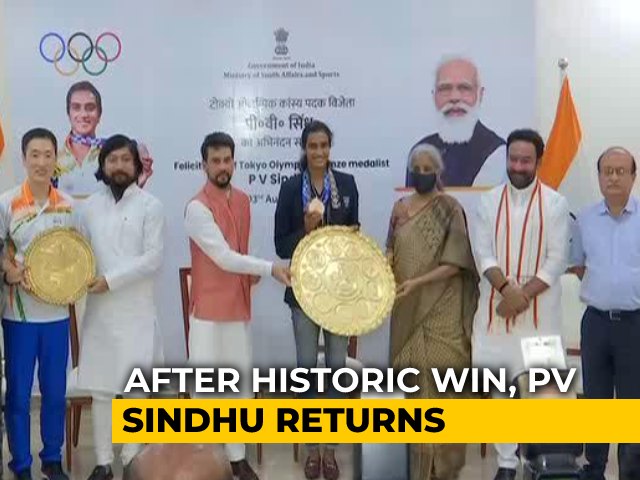 Double Olympic Medallist PV Sindhu Returns Home To Grand Welcome