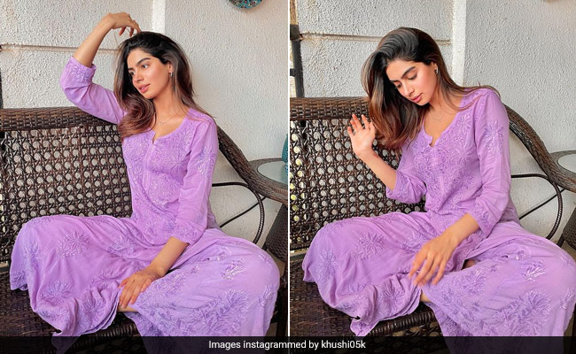 Magnificent In Mauve, Khushi Kapoor Looks Ethereal In A Breezy Chikankari Suit