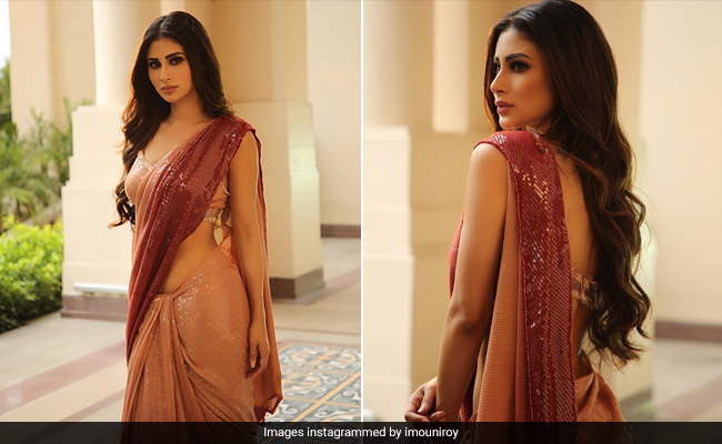 Mouni Roy Brings In Six Yards Of Shimmering Magic With Her Sequinned Saree