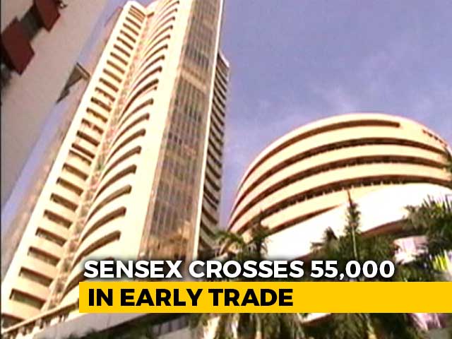 Sensex Crosses 55,000, Nifty Surpasses 16,400
