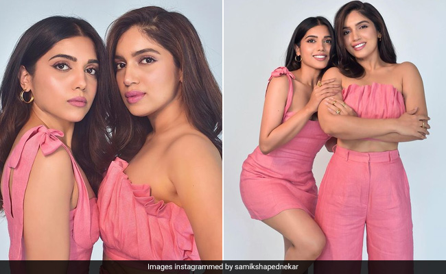 Bhumi Pednekar And Samiksha Pednekar Paint The Town Pink In Fabulous Twinning Looks