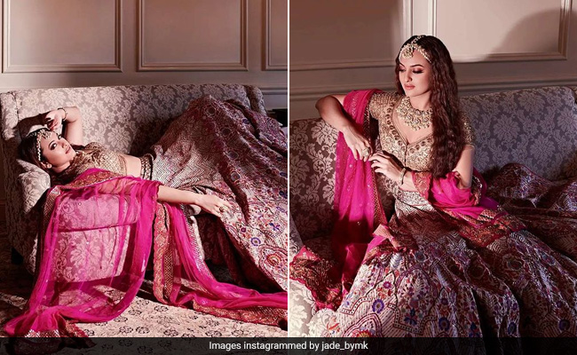 Sonakshi Sinha Is Every Bit A Queen In A Royal Pink Embellished <i>Lehenga</i>