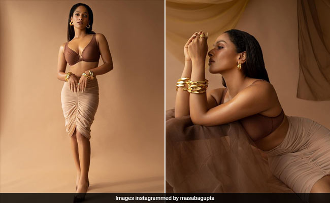 We're Going Loco Over Masaba Gupta's Stylish Cocoa Toned Bra Top And Ruched Skirt