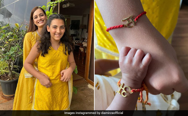 Dia Mirza Shares Glimpses Of Baby Son Avyaan Azaad's First Rakhi With Vaibhav Rekhi's Daughter Samaira