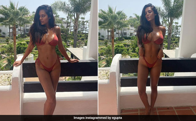 Esha Gupta In A Red String Bikini Sets The Temperature Soaring Through The Roof