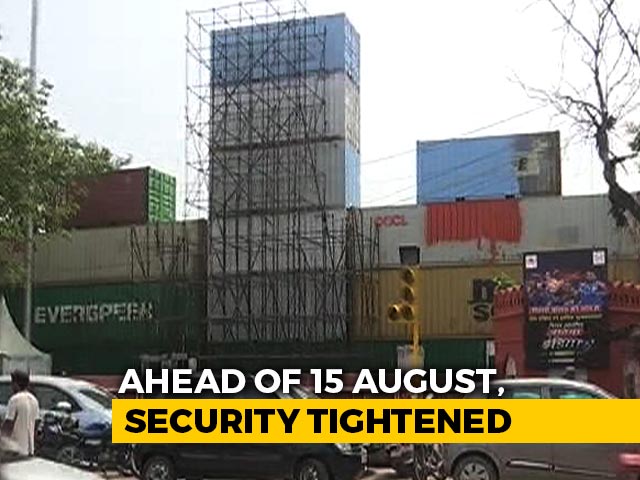 Wall-Like Containers Placed At Red Fort Ahead Of Independence Day