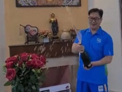 Video: Kiren Rijiju Pops Champagne To Celebrate India's Best Olympic Show