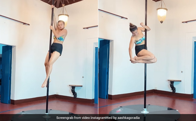 Count The Number Of Times Aashka Goradia Swirls In This Pole Dancing Video