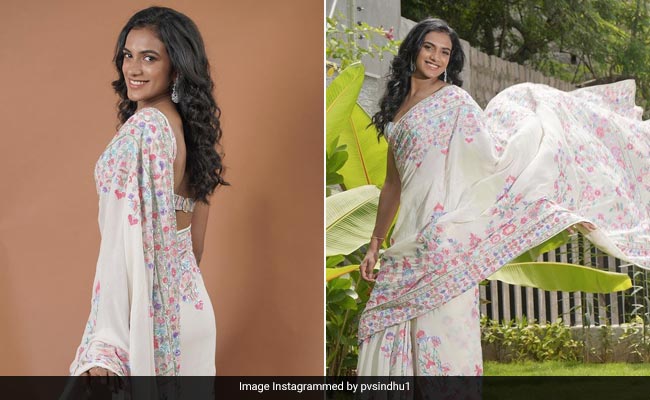 We Aren't Just Fans Of PV Sindhu In A Team Jersey But In Floral Manish Malhotra <i>Sarees</i> Too