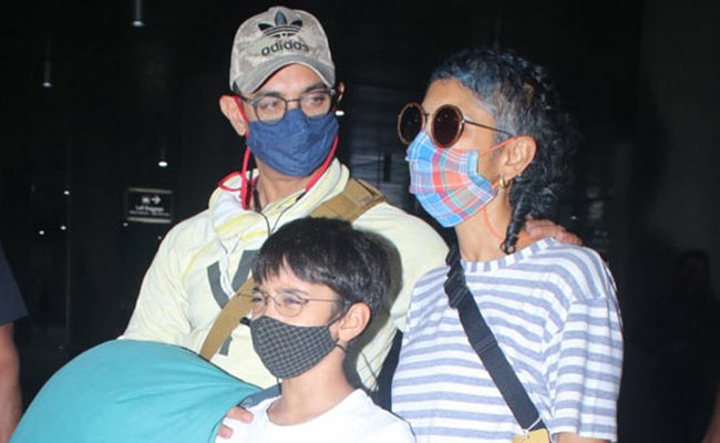 Aamir Khan, Kiran Rao And Son Azad Fly Home From <I>Laal Singh Chaddha</i> Shoot. See Pics