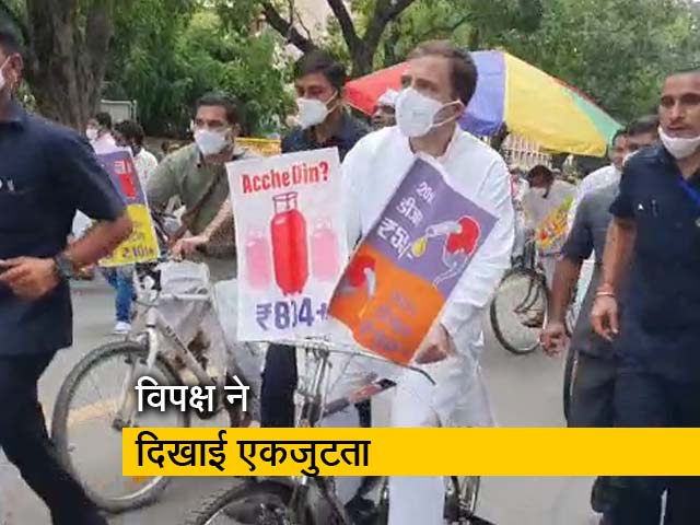 ट्रैक्टर के बाद अब साइकिल पर राहुल गांधी, विपक्ष का संसद तक 'साइकिल मार्च'