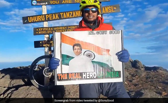 Watch: Cyclist Dedicates Mt Kilimanjaro Climb To Sonu Sood