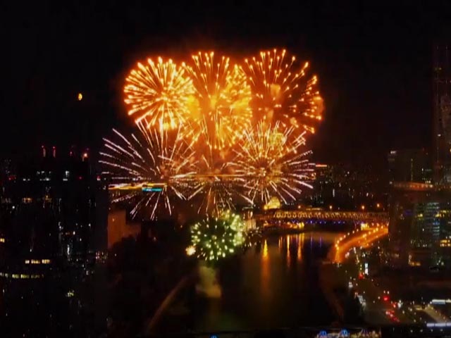 Tricolour Fireworks Light Up Moscow On India's Independence Day