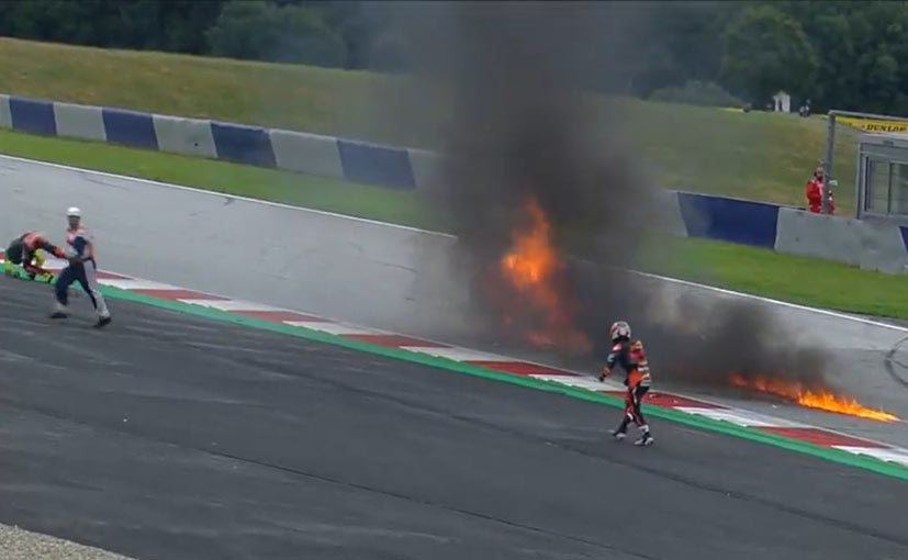 MotoGP: Styrian GP Red Flagged After Dani Pedrosa And Lorenzo Savadori Involved In Fiery Incident