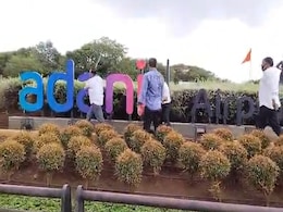 Shiv Sena Workers Vandalise Adani Airport Signboard In Mumbai Shiv Sena Workers Vandalise Adani Airport Signboard In Mumbai
