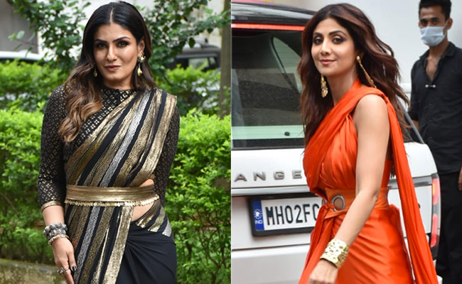 '90s Bollywood Icons Shilpa Shetty And Raveena Tandon's <i>"Saree</i>-Torial" Choices Are Still A Winning Style Streak