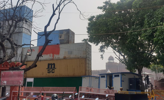 Huge Containers Near Red Fort, Security Tightened Before Independence Day