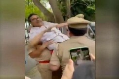 Video Shows Dramatic Arrest Of UP Ex-Cop Who Challenged Yogi Adityanath Video Shows Dramatic Arrest Of UP Ex-Cop Who Challenged Yogi Adityanath